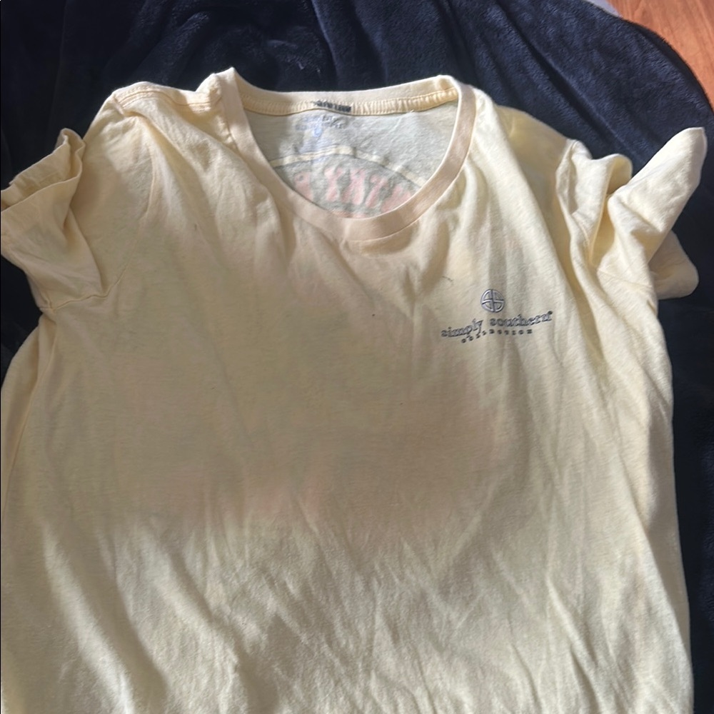 Simply Southern Cream T-Shirt with Embroidered Logo